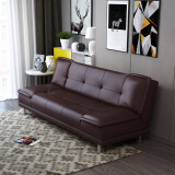 紫盈门 沙发床折叠多功能小户型单双人实木客厅两用午休床懒人沙发 深咖啡色胶脚 1.8米