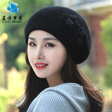 蓝诗梦戴帽子女冬季针织帽圆脸免毛帽防风保暖妈妈冷帽毛线帽双层加厚 黑色 成人均码适合55-60cm