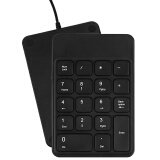B.O.W 航世 HW157 无线蓝牙数字小键盘可充电迷你财务鼠标套装 外接usb有线笔记本小键盘 约1.5m有线键盘-商务黑