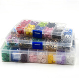 迈利达首饰透明塑料盒子多格子分格亚克力收纳盒纽扣针线盒24/15/10格 收纳盒24格子