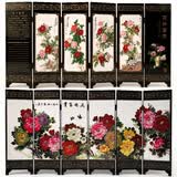 京城故事中国特色礼品漆器小屏风送老外出国礼品工艺品纪念品桌面装饰摆件 花开富贵