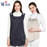 优加孕妇防辐射服孕妇装银纤维防辐射服肚兜吊带电脑防辐射套装 藏青金属马甲+全银肚兜 XXL