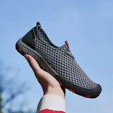 回力（Warrior）网跑鞋 一脚蹬套脚懒人鞋透气驾车鞋男鞋网面软底慢跑防滑跑步鞋