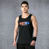 雷魅（RAYCHARM）健身背心男宽松肌肉运动上衣T恤无袖速干训练短袖工字紧身衣1804 黑色 XL