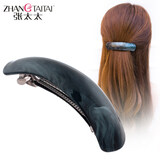 张太太发饰时尚发夹发卡大号韩版弹簧夹子顶夹头饰品 灰蓝色