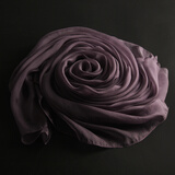 达芬奇密码100%桑蚕丝经典纯色时尚优雅气质女丝巾真丝长款围巾纱巾披肩防晒 浅紫