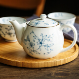 光峰 日本进口线唐草小蓝芽茶杯日式汤吞寿司杯陶瓷小杯泡茶杯子茶具 线唐草 茶壶 单个