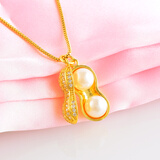 佩川 越南沙金天鹅项链女时尚百搭新娘镀金项链花生欧币金饰品送女友礼物 花生项链