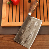 楚家刀炮弹壳钢手工锻打夹钢菜刀切肉切菜刀锋利厨师专用家用刀具 小号（刃长17厘米）