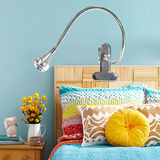 得利来可调光台灯插电节能led夹子灯老人起夜床头看书护眼夹式阅读灯起夜灯创意usb聚光夹灯 银色【无极调光】 白光