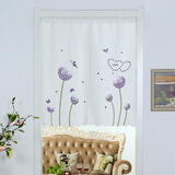 艾维乐 开运门帘隔断帘卧室布艺帘客厅厨房卫生间布帘子家用半帘门帘 蒲公英 85cm*90cm 短款