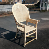 欧呈家具 老人椅藤椅家用编织竹椅子 休闲阳台办公天然藤椅子靠背椅单人