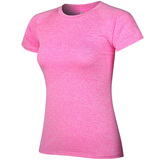 力为（Leevy）运动短袖t恤女夏 速干圆领跑步服上衣 圆领宽松健身服 透气 粉色 L