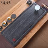 石匠同丰 天然绿玉石茶盘手工功夫茶台茶具托盘家用办公室排水套装 静待流年70*30*3cm