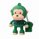 明澈u盘卡通中秋节生日礼物创意礼品U盘招投标书优盘 生日礼物 大嘴猴绿色 128MB