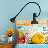 得利来可调光台灯插电节能led夹子灯老人起夜床头看书护眼夹式阅读灯起夜灯创意usb聚光夹灯 黑色【无极调光】 白光