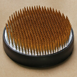 原也日式剑山插花器日本花道加重加密器花插小原流铜针花留插花工具 丸1（直径102mm，489枚针）