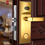 汇乐斯 门禁一体锁 刷卡锁 智能锁电子锁 感应锁IC卡锁 酒店锁宾馆磁卡门锁 金色【凸头】左开