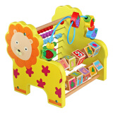 珠算架大号绕珠玩具动手动脑智力男孩6-12个月女宝宝多功能计算架儿童串珠 狮子款