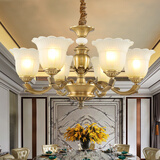 可洛 美式全铜吊灯欧式奢华客厅灯餐厅卧室书房别墅楼梯灯饰灯具 6头（直径73cm 高度41cm）定制款