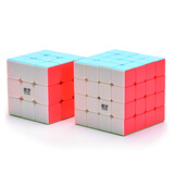 奇艺勇士三阶魔方磨砂面免贴纸手感好附教程 专业比赛魔方儿童玩具 3阶+4阶