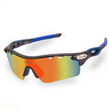 POLISI专业偏光骑行眼镜男女款户外运动自行车眼镜防风沙护目镜骑行装备 银灰（5组镜片+偏光）