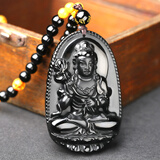 慈灵阁属蛇龙本命佛守护神大日如来菩萨普贤黑曜石吊坠男女项链生肖饰品 生肖马-大势至菩萨