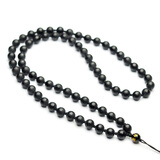 润玺 手工珠链吊坠挂件绳珠链挂绳子珠子挂坠绳脖颈绳男女挂绳 8MM 黑玛瑙六字真言磨砂款式