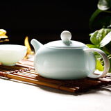 华光国瓷 华青瓷功夫茶具套装 骨瓷茶具8件套装 高端礼品装 青茂