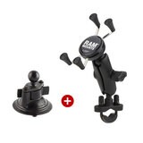 RAM摩托车手机支架 哈雷宝马杜卡迪川崎圆管车把通用铝合金手机架 汽车 摩托两用套装