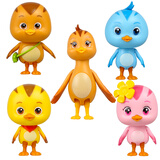 奥迪双钻 萌鸡小队儿童玩具玩偶可动公仔 迷你可动公仔五款全套