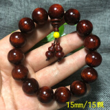 京营有道高密度原木老料佛珠红木料珠子料佛珠散珠男女情侣手串 高密1.5cm*15颗成品