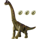 YIER儿童恐龙玩具霸王龙动物模型套装电动大号仿真3-6岁男孩生日礼物 腕龙-墨绿【送电池】可下蛋