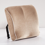 眠度座椅护腰靠垫腰枕靠背垫办公室汽车开车椅子腰托记忆棉坐垫腰枕 记忆棉腰靠坐垫两用版【卡其】 护腰