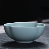 祥业 汝瓷开片可养汝窑茶杯茶具套装功夫品茗杯普洱品杯汝瓷主人单杯 大四喜杯