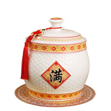 瓷芸陶瓷米缸厨房储物罐储粮桶储存罐储米桶杂粮桶储粮罐防虫防潮米缸 10斤福运常满