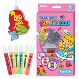 AMOS进口儿童免烤胶画玩具手工创意DIY益智画笔绘画工具 仙女款胶画挂件(SD10P6-F)
