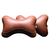 Circle Cool 牛皮汽车头枕护颈枕 车上抱枕座椅靠枕腰靠垫小车用头层牛皮枕头 牛皮颈枕  琥珀色 2个