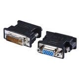 新群连 DVI公转VGA母24+5塑胶转接头电脑转接线显卡显示器接口转换插头弯头 DVI转VGA 黑色