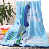 金号米菲纯棉割绒加厚加大浴巾洗澡巾成人家用柔软舒适清新洗澡裹巾 蓝色