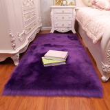 牧诺床边毯卧室地毯客厅毛绒简约加厚长毛绒可爱毯房间地毯 毛绒紫色 60*180厘米