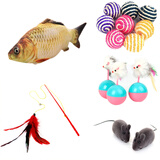 猫玩具 逗猫棒激光笔猫抓板猫转盘球宠物逗猫咪玩具套装 猫咪玩具5件套