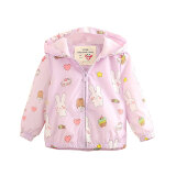 贝壳家族宝宝印花外套春装新款女童童装儿童外套上衣wt6806 紫色可爱兔 120cm
