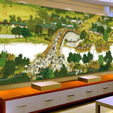 KS 十字绣客厅新款清明上河图系列需定制大幅风景需自己绣 9560白布中格三股棉200X75