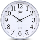 康巴丝（Compas） 客厅钟表创意时钟石英钟时尚挂钟办公简约万年历现代挂表 银色3076无显