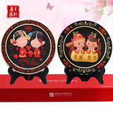 集里雅韵炭雕新婚礼品创意订婚房摆件婚庆送朋友闺蜜新人结婚礼物送礼实用 218永结同心+早生贵子实惠套装