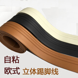 凡居客自粘踢脚线墙贴3d立体地脚线墙角线客厅卧室踢脚线防水防撞幼儿园 深木色10cm宽（2米长）