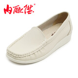内联升女鞋护士鞋时尚休闲皮鞋春夏秋女鞋工作鞋 F-988/1044/61165C F-988米白色 38