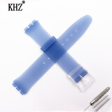 KHZ手表配件Swatch斯沃琪表带超薄系列硅胶表带适用于SFK397 SFK360 SFK361 深蓝色