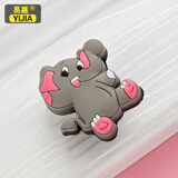 易嘉儿童房柜门拉手 衣柜橱柜抽屉拉手卡通软橡胶安全柜子把手 防撞单孔-小象